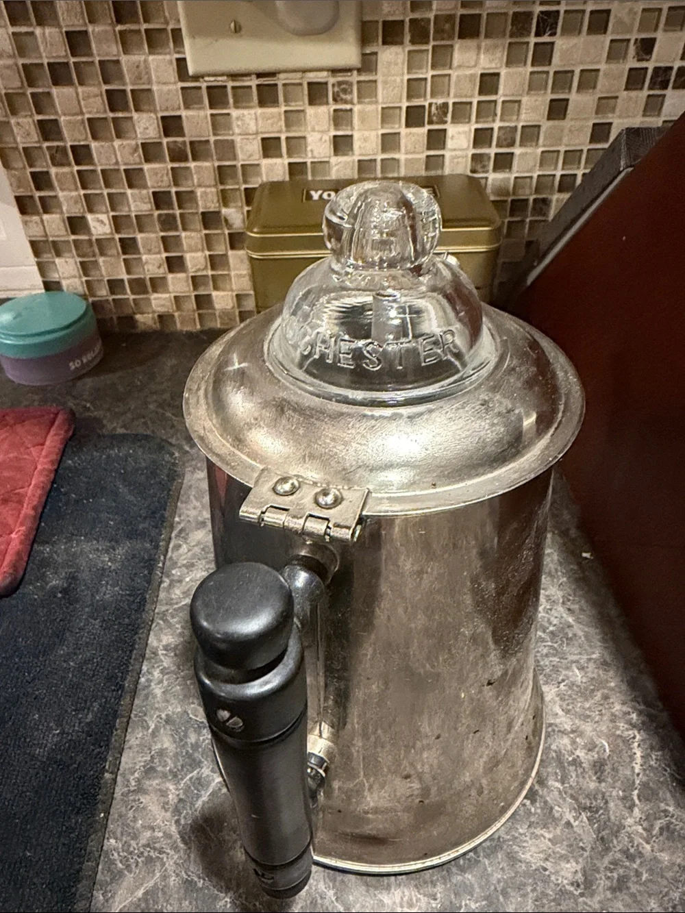 Vintage Antique Rochester Stamping Co 4 Pt Coffee Percolator Pot